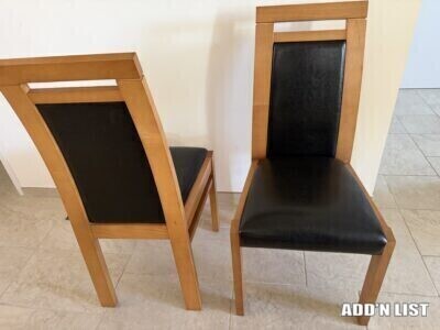 6 Chairs 100% learhers / natural wood