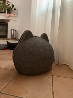 Gray Cat Bed - Cat Head Design