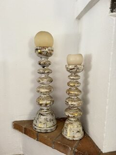 Set of 2 decorative candle holders