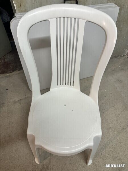 8 Plastic chairs